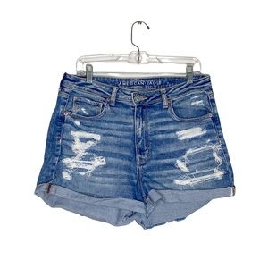 American Eagle Distressed Denim Mom Shorts Size 12